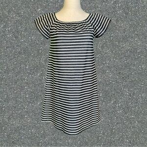 Madewell ‘Striped Melody Off-The-Shoulder Mini Dress’ in Black & White Size S